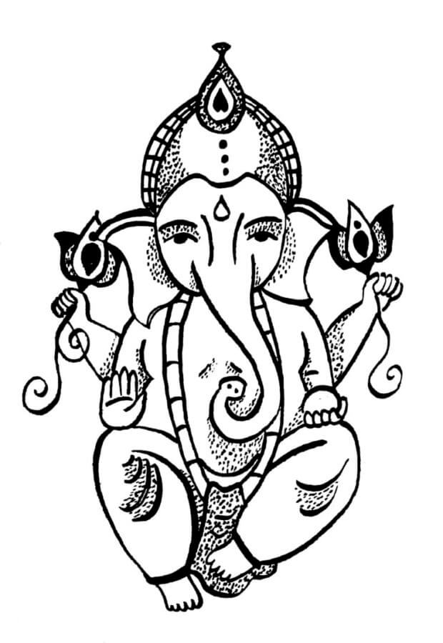 Desenhos de A Cabeça Do Elefante Simboliza a Sabedoria para colorir