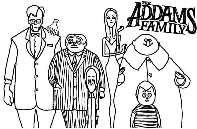 A Estranha Família Addams para colorir