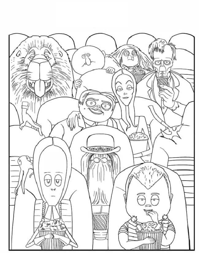 A Família Addams No Cinema para colorir