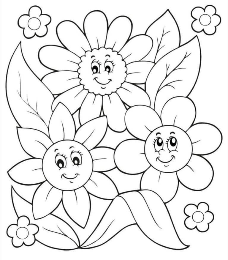 Desenhos de As Margaridas Do Campo Floresceram Em Um Dia Ensolarado para colorir