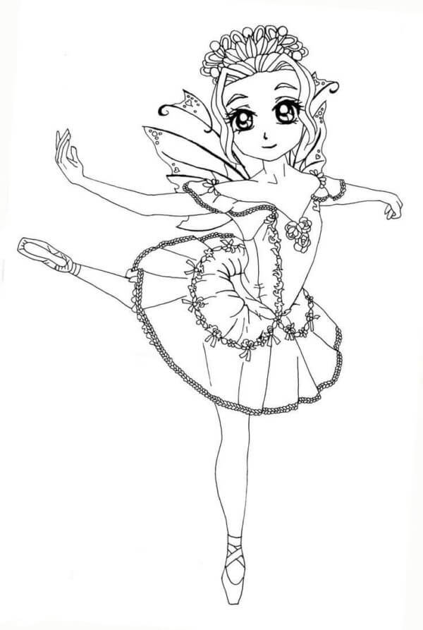 Desenhos de Bailarina Fada para colorir