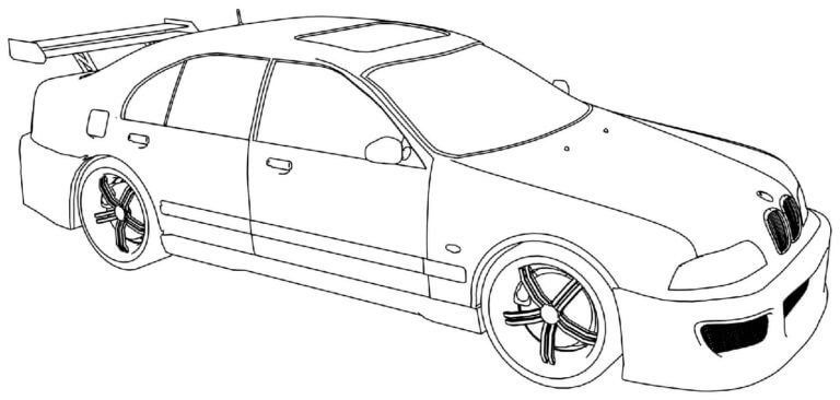 Desenhos de BMW Com Teto Solar e Spoiler para colorir