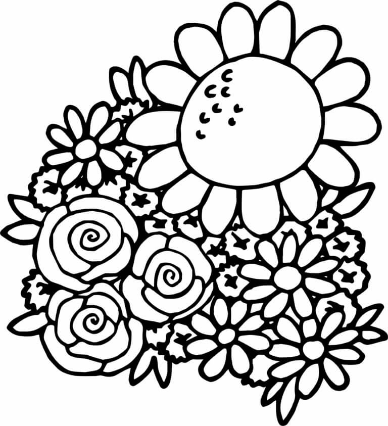 Desenhos de Bouquet De Primavera Brilhante para colorir
