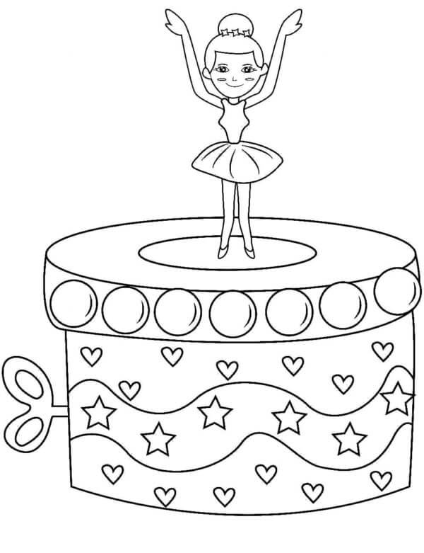 Desenhos de Caixão Com Uma Bailarina para colorir