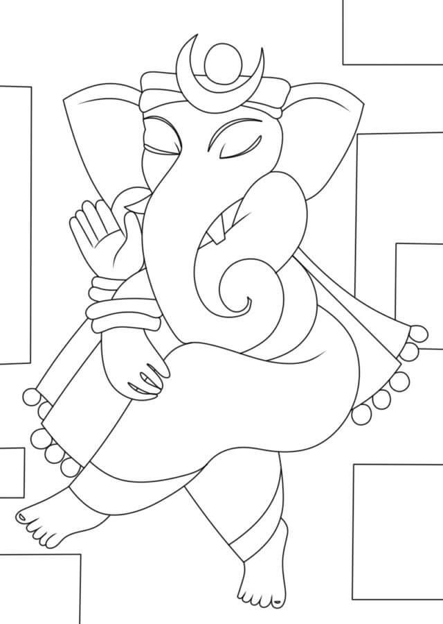 Caminhadas de Ganesha para colorir