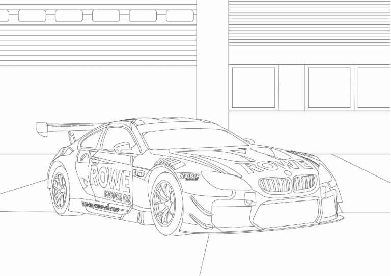 Desenhos de Carro De Corrida BMW Em Adesivos para colorir