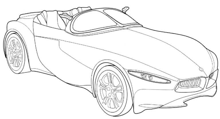 Desenhos de Carro Moderno BMW Conversível para colorir