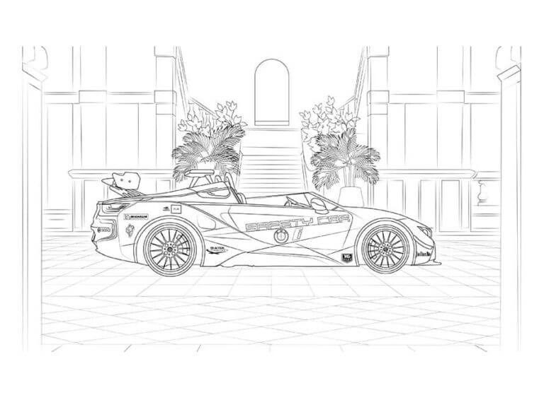 Desenhos de Corrida BMW Conversível para colorir