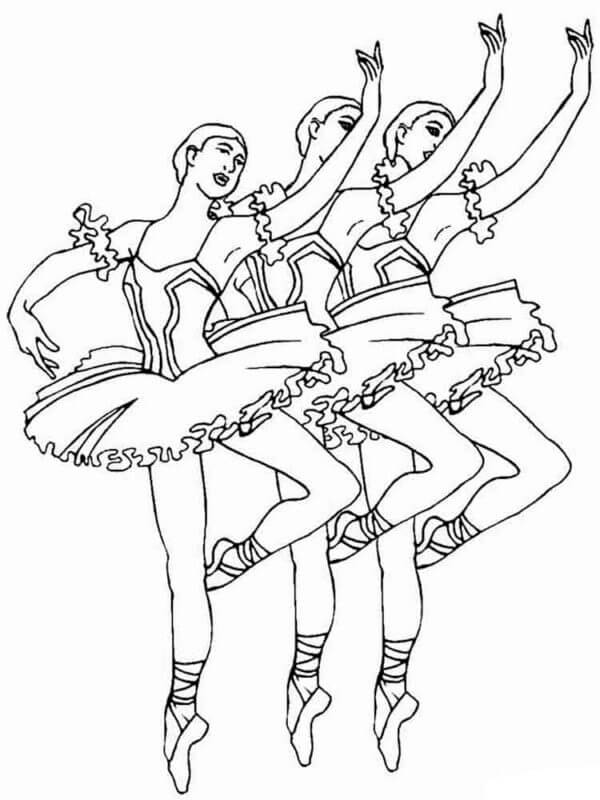 Desenhos de Dança De Meninas Graciosas para colorir