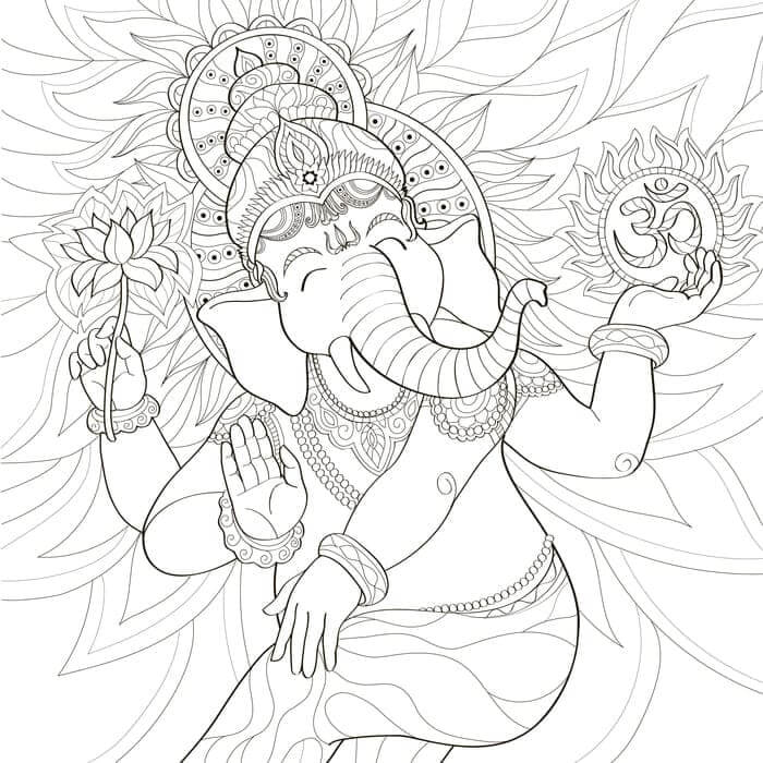 Desenhos de Dança Engraçada Ganesha para colorir