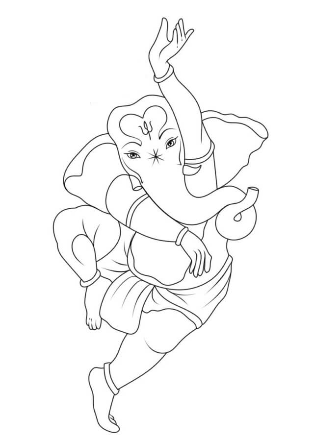 Dança Ganesha para colorir