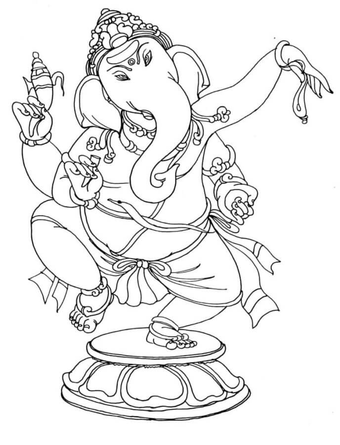Dança Ritual De Ganesha para colorir