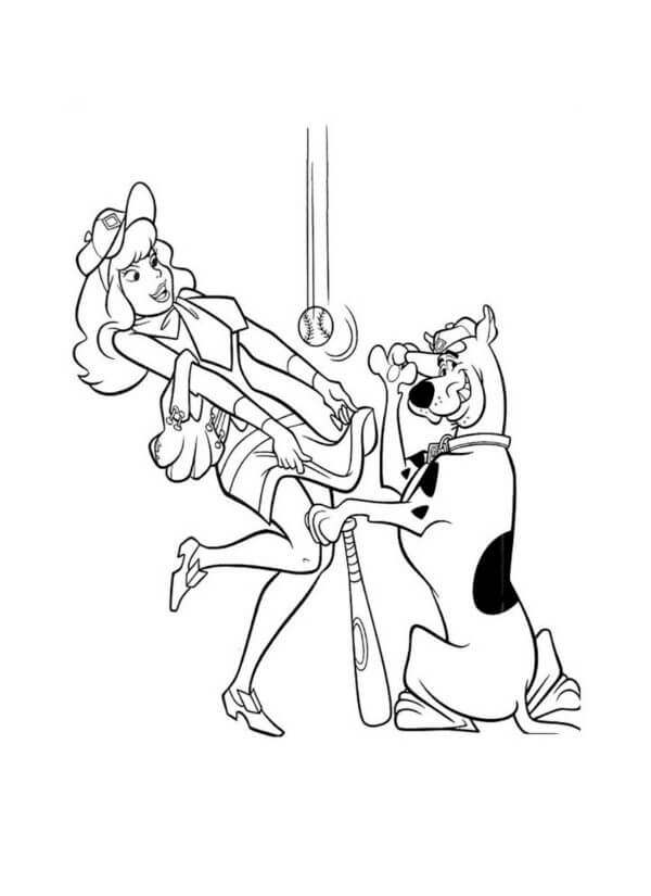 Daphne Está Maravilhada Com o Lance De Scooby para colorir