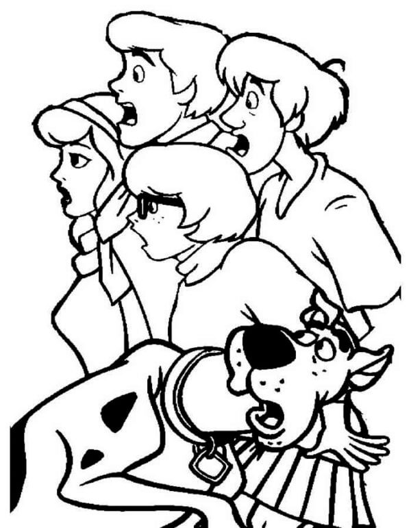 Desenhando Scooby-Doo Com Amigos para colorir