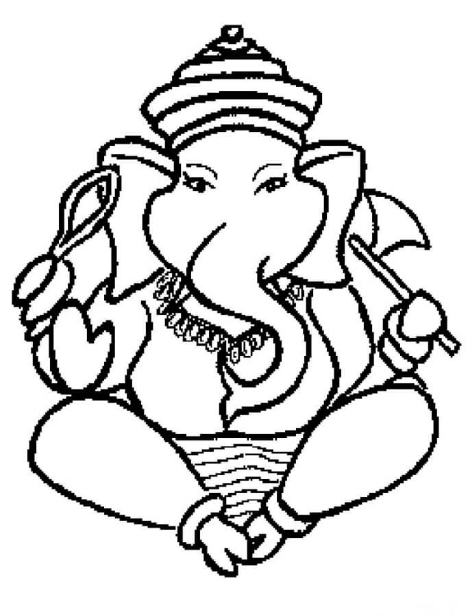Desenhos de Deus da Sabedoria Ganesha para colorir