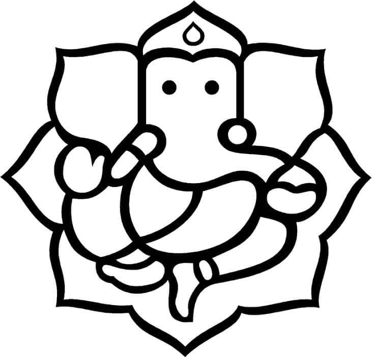 Desenhos de Deus Indiano Ganesha para colorir