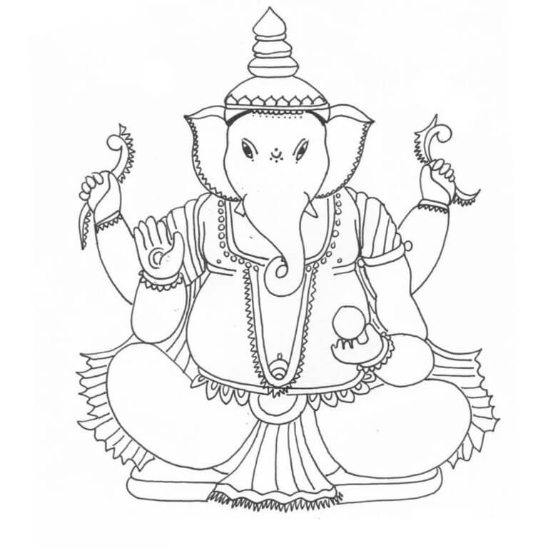 Desenhos de Deus no Hinduísmo para colorir