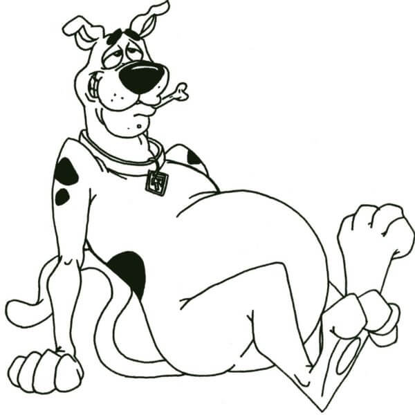 Desenhos de Engraçado Scooby-Doo Deitado para colorir