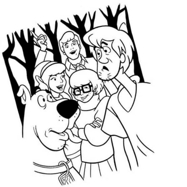 Engraçado Scooby-Doo e Amigos para colorir
