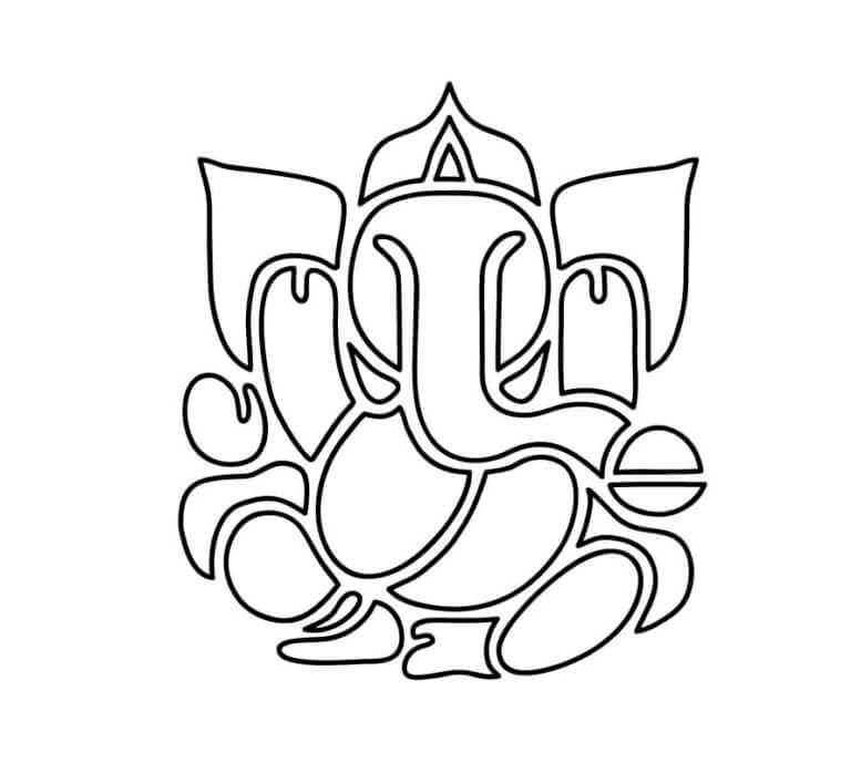 Estêncil Ganesha para colorir