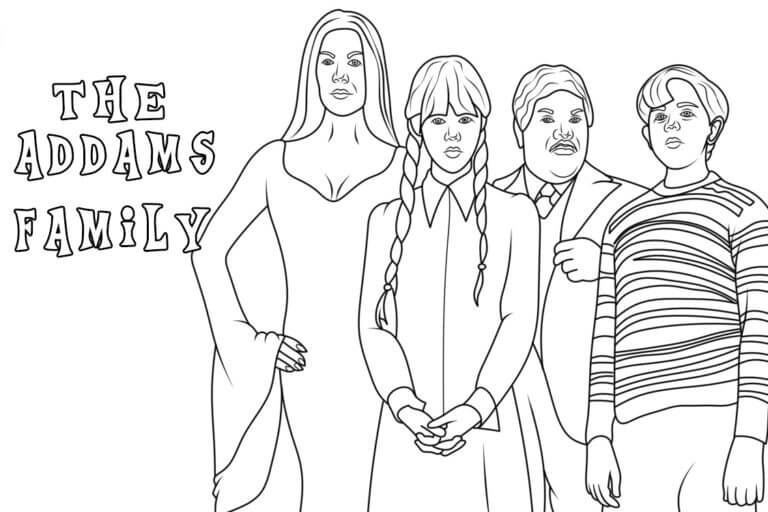 Desenhos de Família Addams Legal para colorir