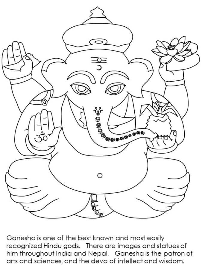 Desenhos de Fatos Interessantes Sobre Ganesha para colorir