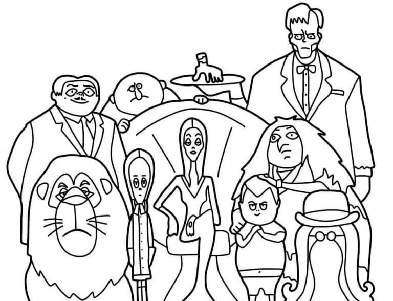 Desenhos de Foto Da Família Addams para colorir