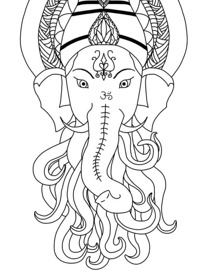 Desenhos de Ganesha Com Longos Tentáculos para colorir