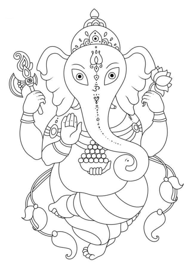 Ganesha Comum para colorir