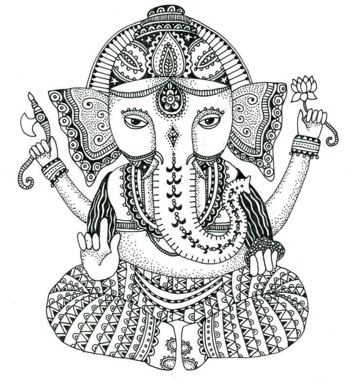 Desenhos de Ganesha é Para Adultos para colorir