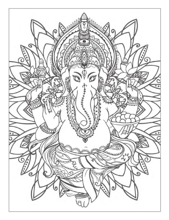 Ganesha, o Líder Dos Gans para colorir