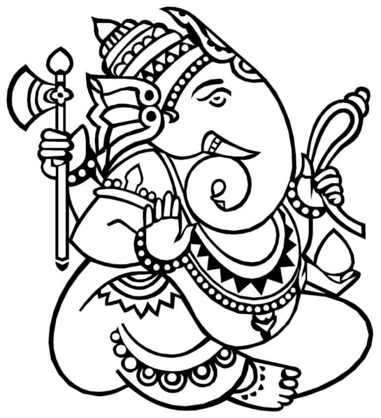 Desenhos de Ganesha Remove Obstáculos para colorir