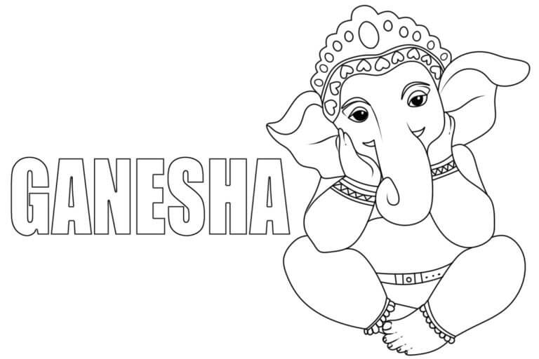 Ganesha Sentado para colorir