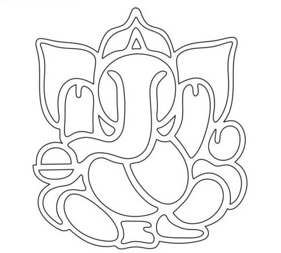 Ganesha Simples para colorir