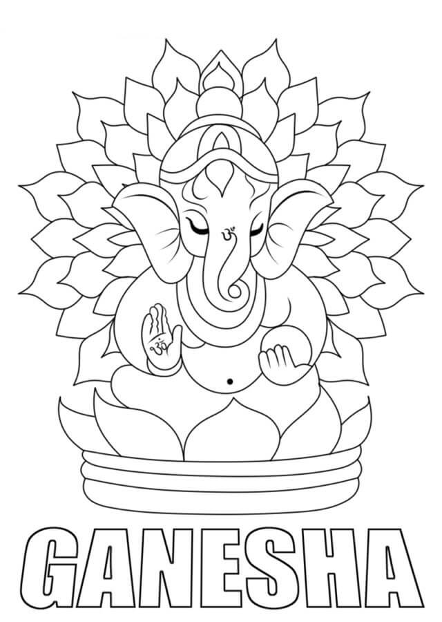Incrível Ganesha para colorir