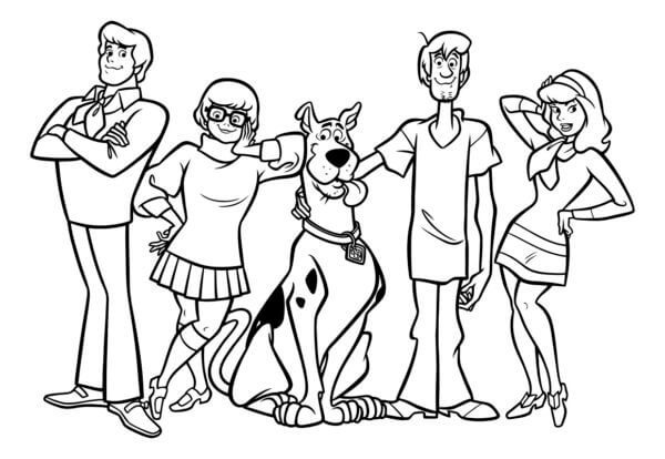 Incrível Scooby Doo e Amigos para colorir