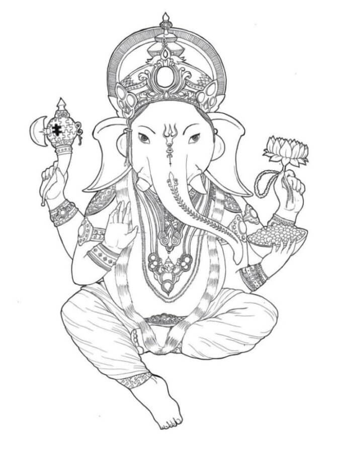Desenhos de Legal Deus Indiano Ganesha para colorir