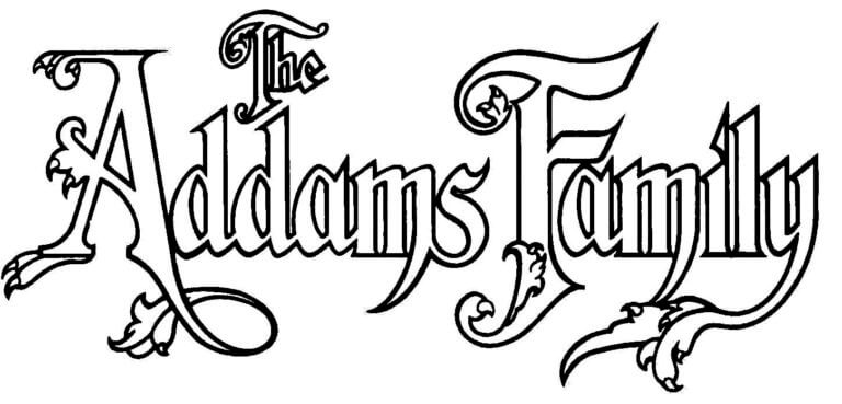 Letras Da Família Addams para colorir