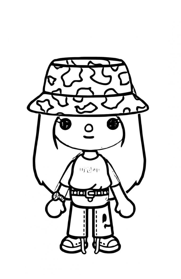 Desenhos de Menina Com Chapéu Panamá para colorir