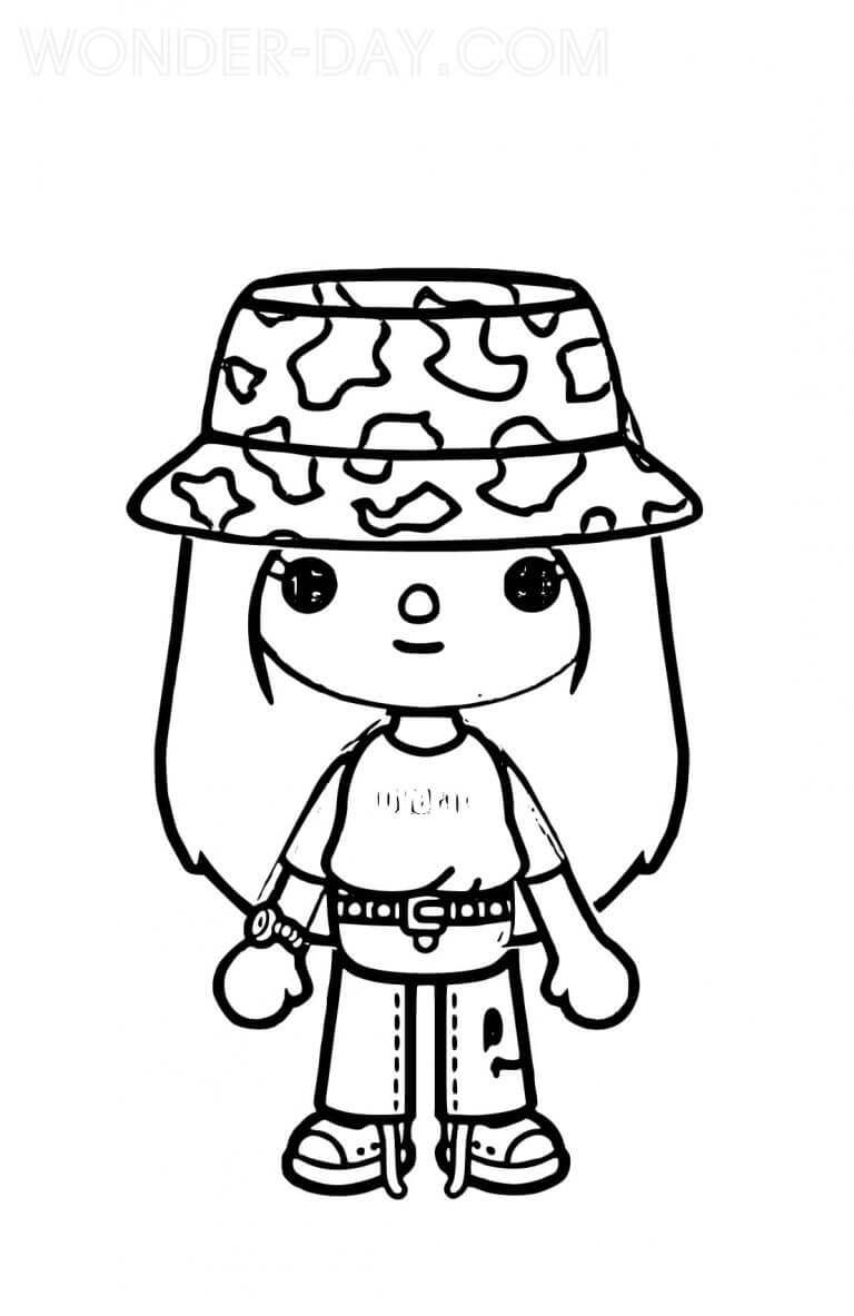 Desenhos de Menina Usando Chapéu para colorir