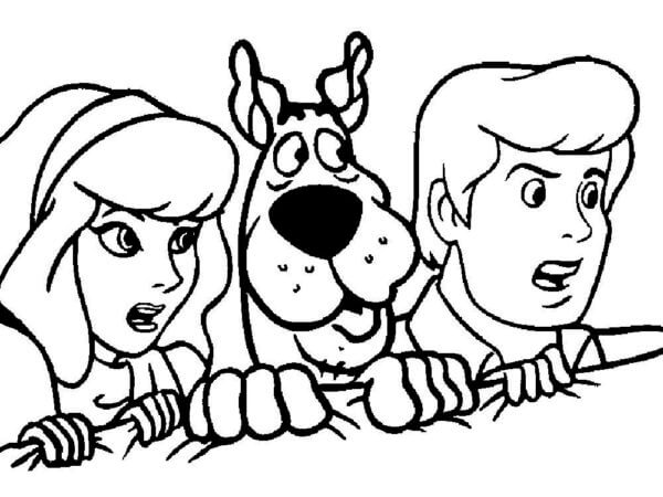 Desenhos de Narizes Curiosos De Daphne, Fred e Scooby para colorir