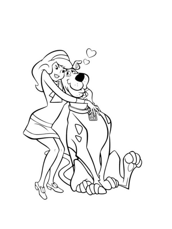 Desenhos de O Amor Mútuo De Daphne e Scooby-Doo para colorir