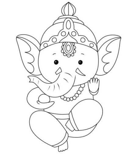 Pequeno Ganesha para colorir