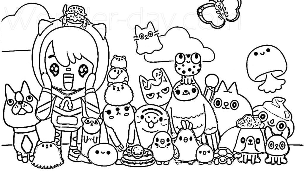Desenhos de Personagens e Animais Da Toca Boca para colorir