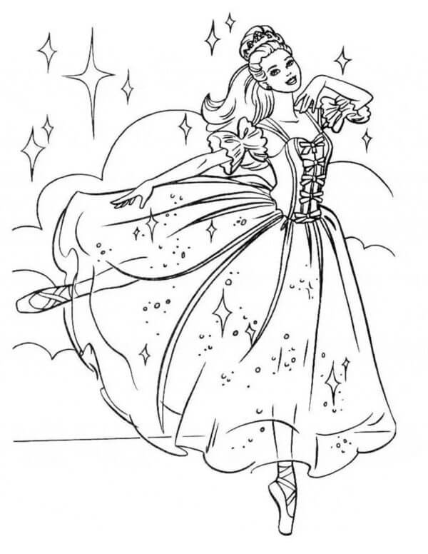 Desenhos de Princesa Bailarina para colorir