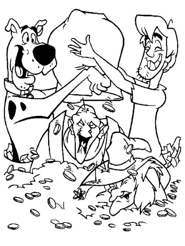 Desenhos de Scooby Doo Com Salsicha e Bruxas para colorir