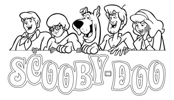 Desenhos de Scooby Doo e Amigos Com Logotipo para colorir