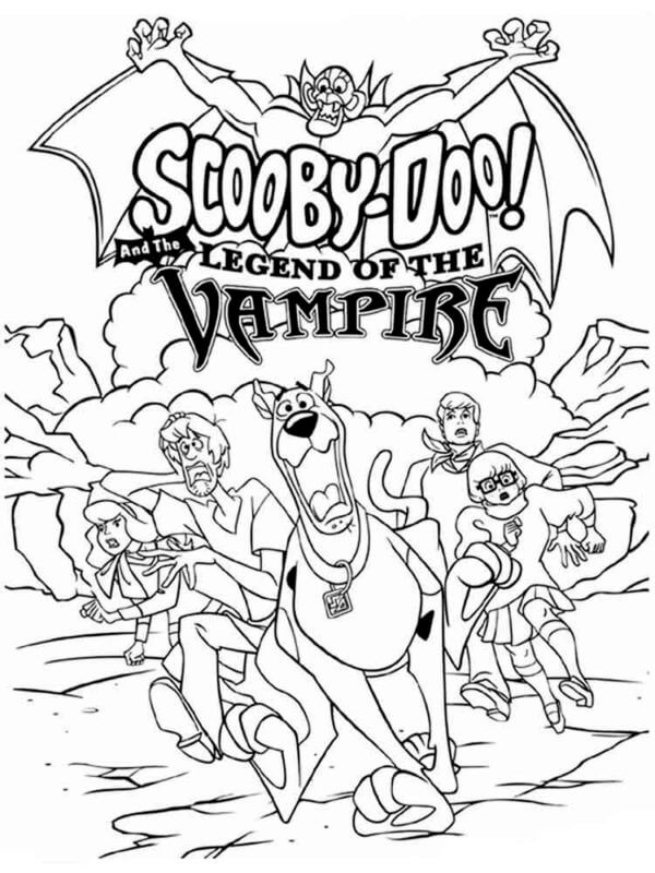 Desenhos de Scooby Doo e Amigos Correndo para colorir