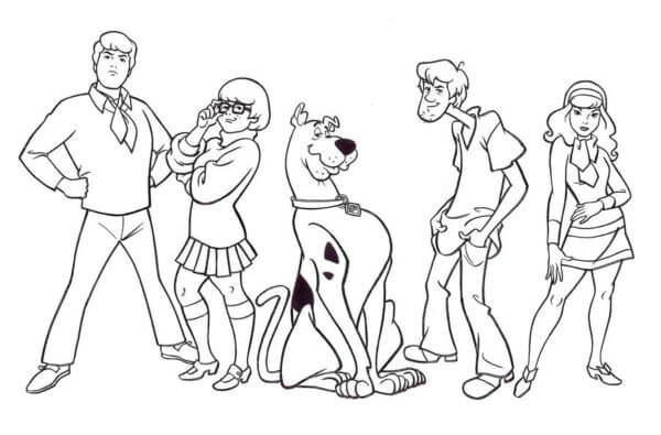 Desenhos de Scooby-Doo e Amigos para colorir