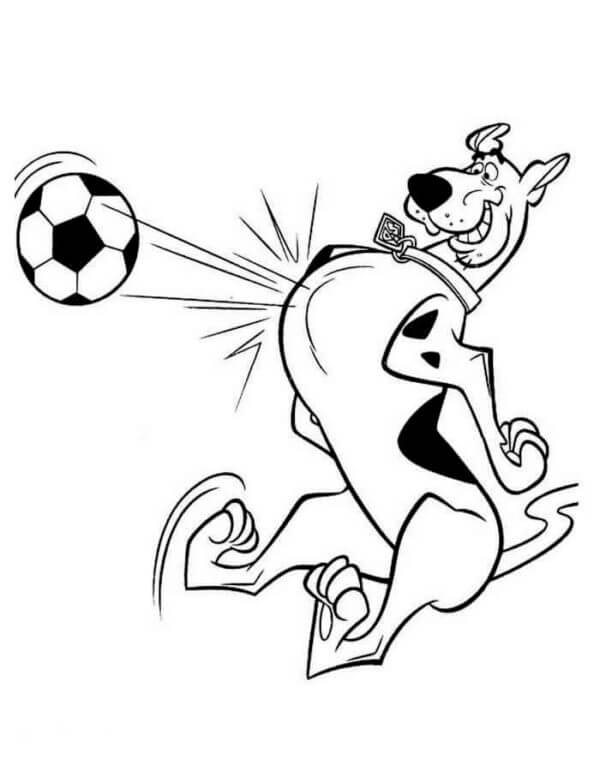 Scooby-Doo Jogando Futebol para colorir